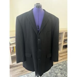 Academy Award Clothes 100% Cashmere Blazer 48R Black Vintage USA Sport Coat